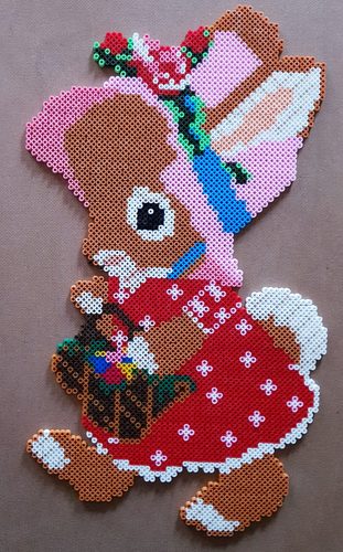 Mary G, Easter rabbit, Hama beads.